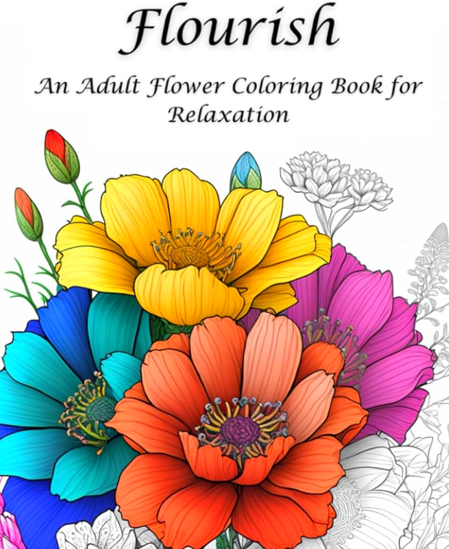 Flower Color Book for Adults