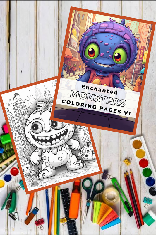 Enchanted Monsters - Coloring Book for Kids and Adults